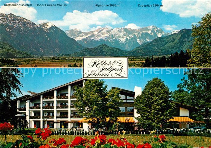 Murnau Staffelsee Panorama mit Alp und Zugspitze Kurhotel Seidlpark Murnau