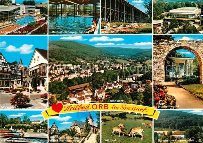 Bad Orb Bad Saline Konzerthalle Marktplatz Brunnentempel Panorama Heilbad Kirche