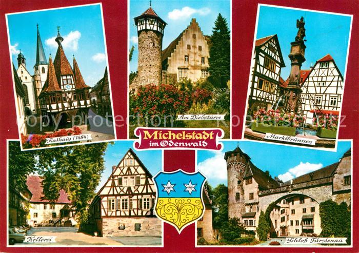 Michelstadt Rathaus Diebsturm Marktbrunnen Schloss Fuerstenau Kellerei