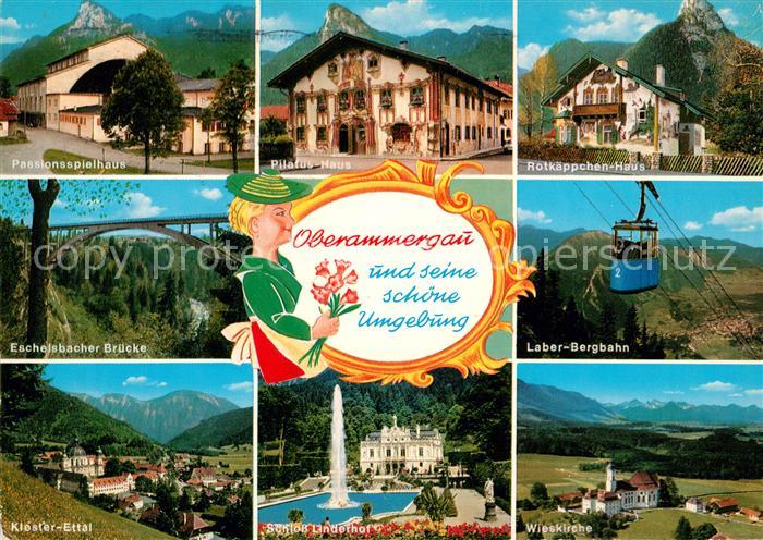 Oberammergau Passionsspielhaus Eschelsbacher Bruecke Kloster Ettal Pilatushaus R
