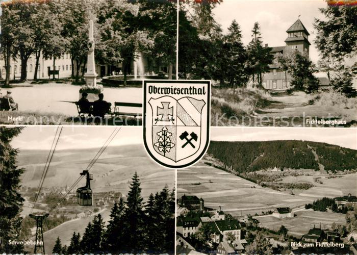Oberwiesenthal Erzgebirge Markt Fichtelberghaus Schwebebahn Landschaftspanorama