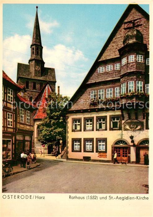 Osterode Harz Rathaus Historisches Gebaeude St Aegidien Kirche