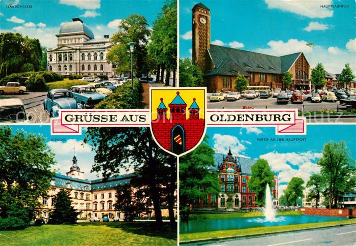 Oldenburg Niedersachsen Staatstheater Hauptbahnhof Hauptpost Wasserspiele Schlos