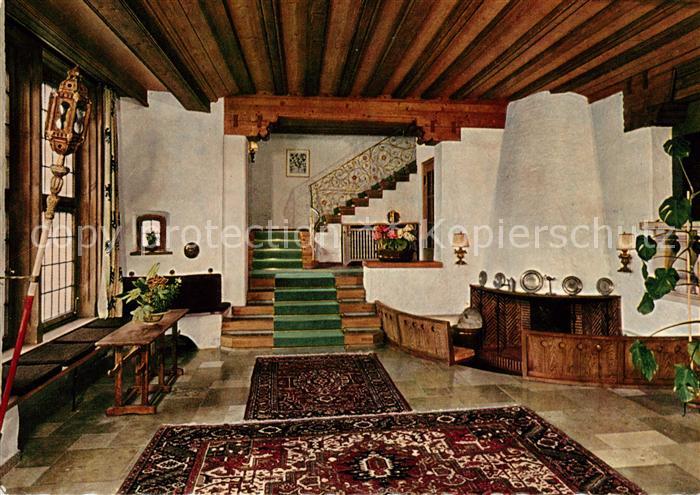 Rottach-Egern Hotel Bachmann am See Empfangshalle mit Kamin