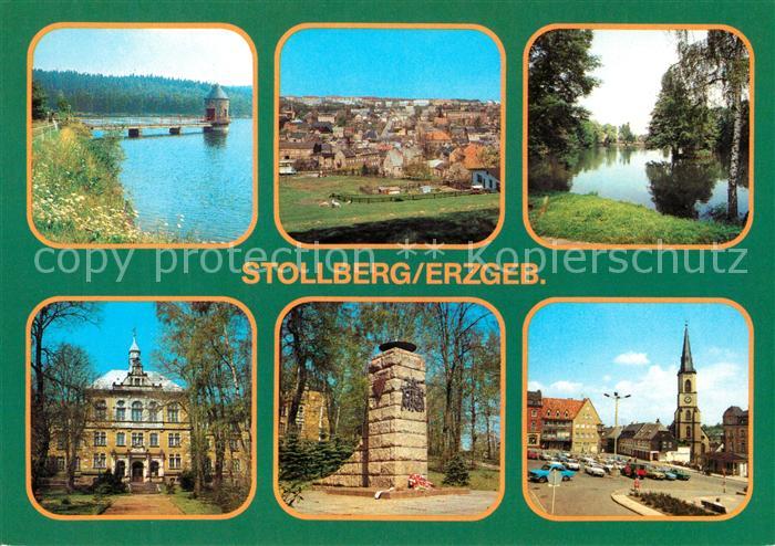 Stollberg Erzgebirge Querenbachtalsperre Walkteich Oberschule VdN Ehrenmal Markt