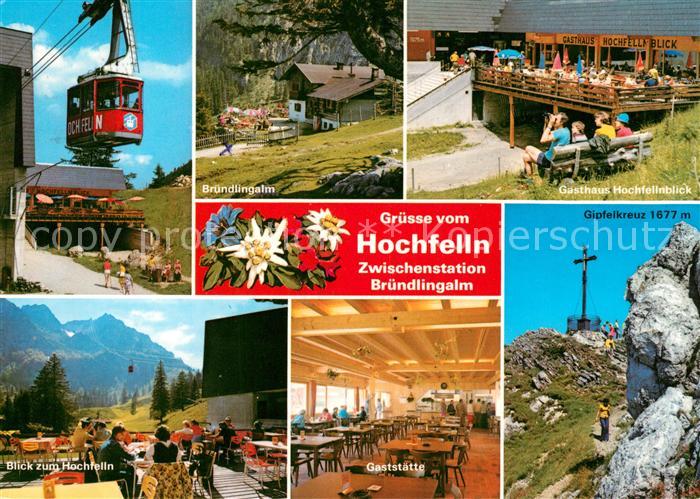 Bergen Chiemgau Hochfelln Bruendlingalm Berggaststaette Kabinenbahn Gipfelkreuz