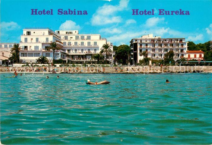 Cala Millor Mallorca Hoteles Sabina y Ereka Ansicht vom Meer aus