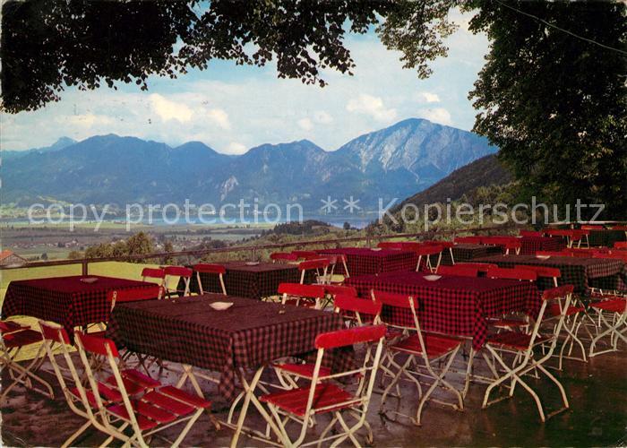Schlehdorf Berggasthof Cafe Restaurant Terrasse Kreuz Alpenblick