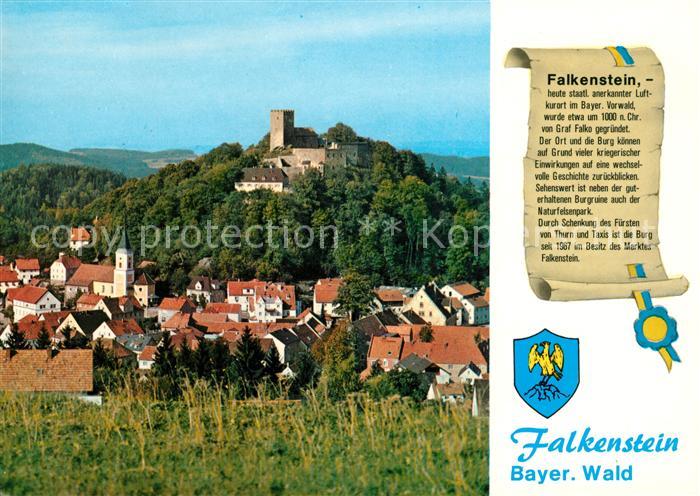 Falkenstein Oberpfalz Ansicht mit Burg Luftkurort Bayerischer Wald