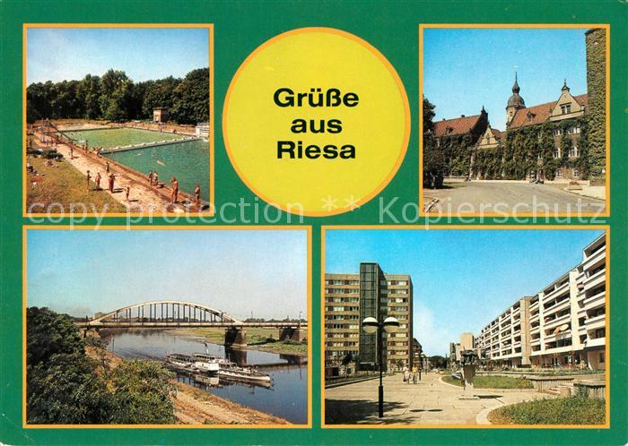 Riesa Sachsen Freibad Rathaus Anlegestelle Weisse Flotte Strasse der DSF