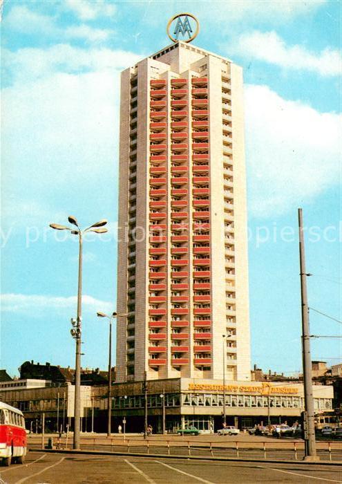 LEIPZIG Sachsen Wohnhochhaus Wintergartenstrasse mit Restaurant Stadt Dresden