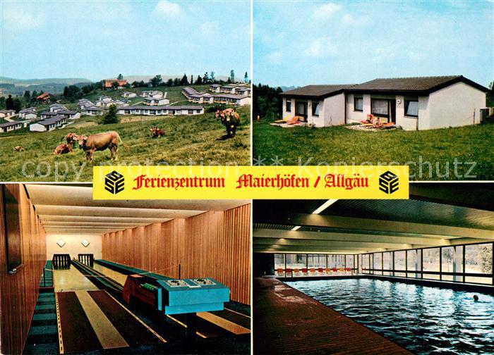 Maierhoefen Allgaeu Ferienzentrum Kegelbahn Hallenbad Viehweide Kuehe