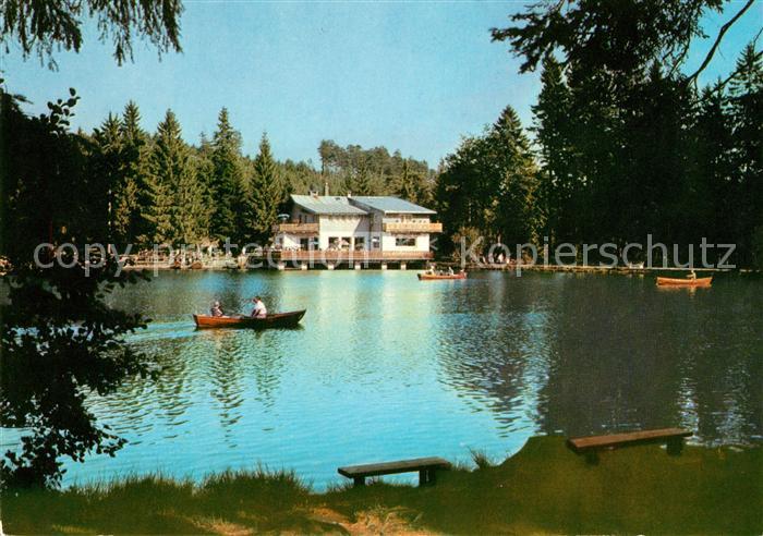 Neubau Fichtelberg Rasthaus am Fichtelsee Bootfahren