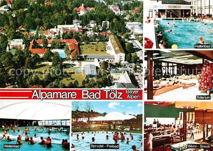 Bad Toelz alpamare Hallenbad Solarium Freibad Wellenbad Restaurant Fliegeraufnah