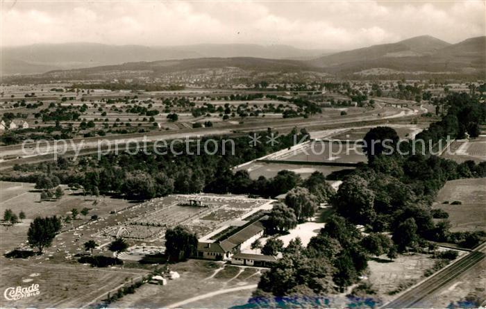 Rastatt Sportgelaende und Schwimmbad Fliegeraufnahme
