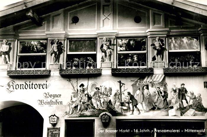 Mittenwald Karwendel Tirol Bozner Markt Frescomalerei Konditorei Bozner Weinstub