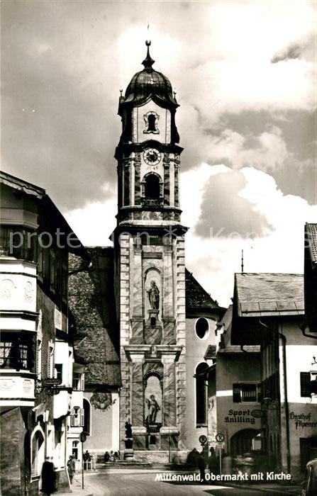 Mittenwald Karwendel Tirol Obermarkt mit Kirche