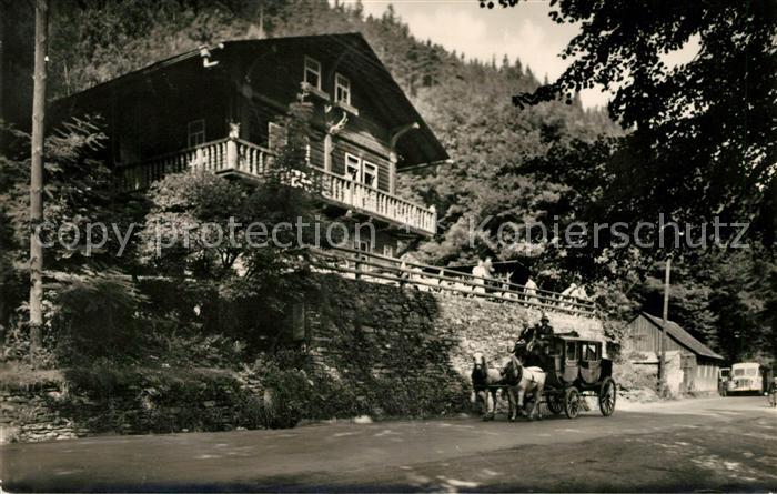 Schwarzburg Thueringer Wald HOG Schweizerhof mit Postkutsche