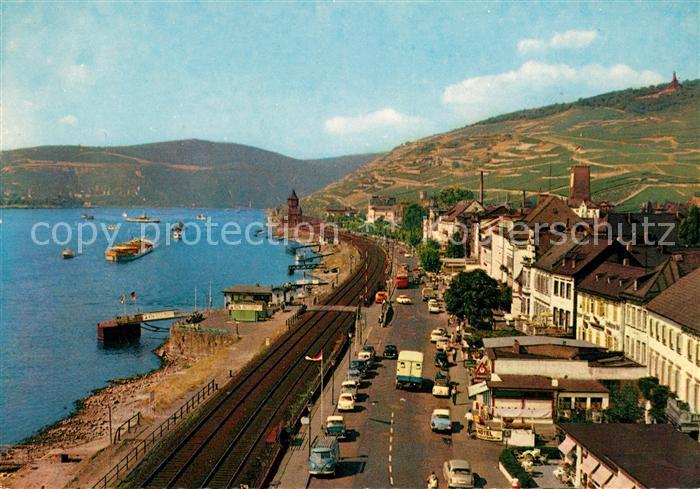 Ruedesheim Rhein Panorama mit Niederwalddenkmal