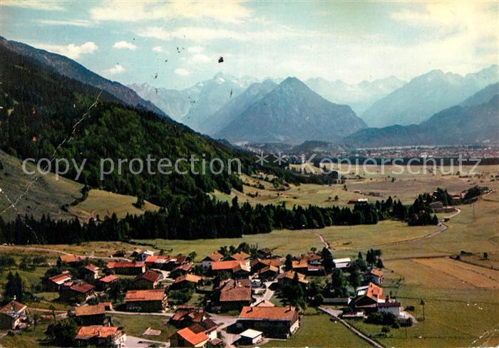 Reichenbach Nesselwang Fliegeraufnahme mit Oberstdorfer Bergen