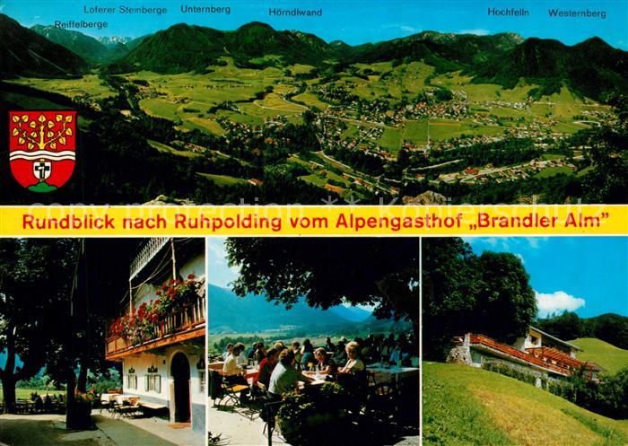 Ruhpolding Blick vom Alpengasthof Brandler Alm Terrasse
