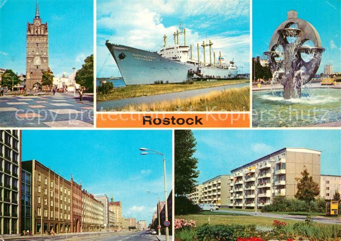 ROSTOCK  CITY Kroepeliner Tor Traditionsschiff Typ Frieden Suedstadt Wasserspiel