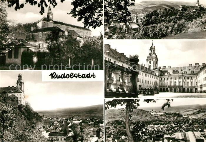 Rudolstadt Heidecksburg Stadtblick Stadtkirche Schlosshof
