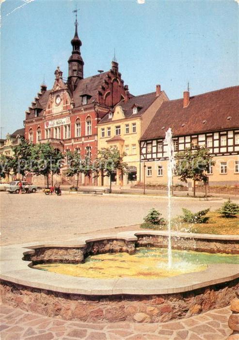 Dahlen Sachsen Rathaus mit Brunnen