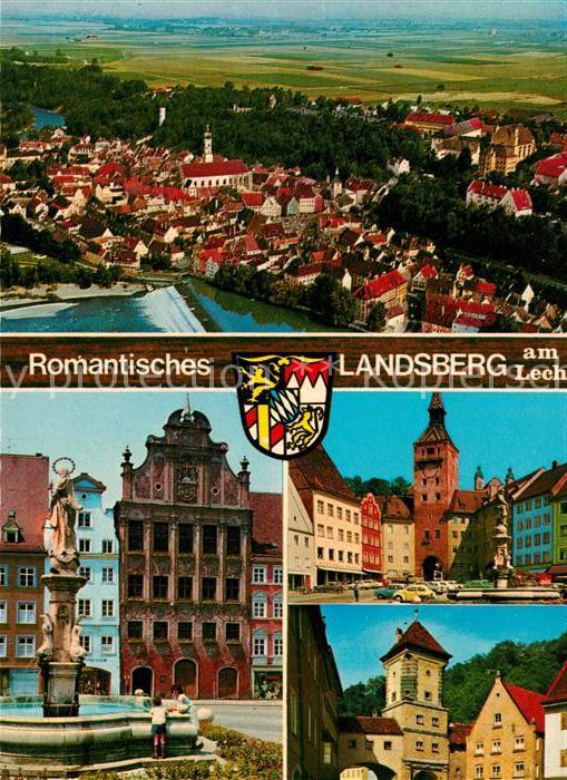 Landsberg Lech Fliegeraufnahme Rathaus Brunnen Stadttor