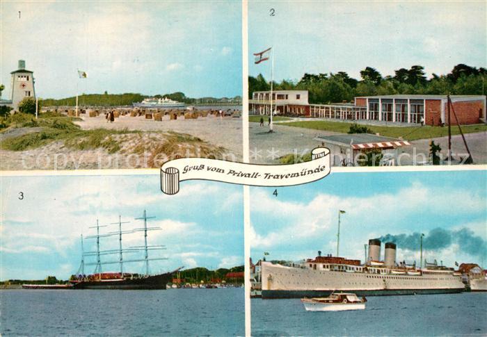 Travemuende Ostseebad Strand DLRG Station Neues Kurhaus Segelschulschiff Passat