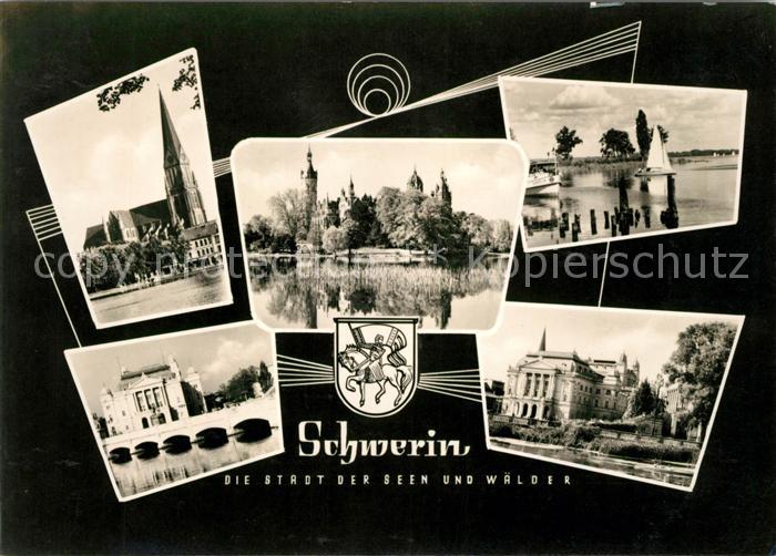 Schwerin Mecklenburg Kirche Schloss Schweriner See Panorama