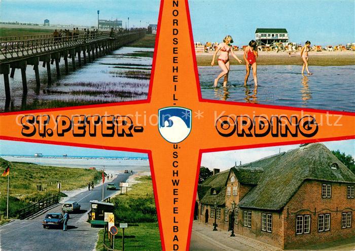 St Peter-Ording Seebruecke Strandpartien Friesenhaeuser