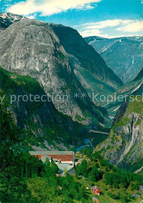 Norwegen Norge View of the Naroy Valley and the Stalheim Hotel