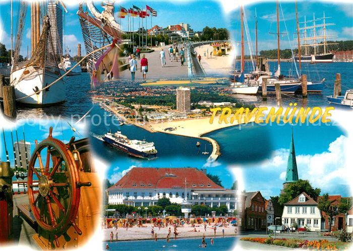 Travemuende Ostseebad Fischkutter Promenade Segelschiffe Strand Hotel Kirche