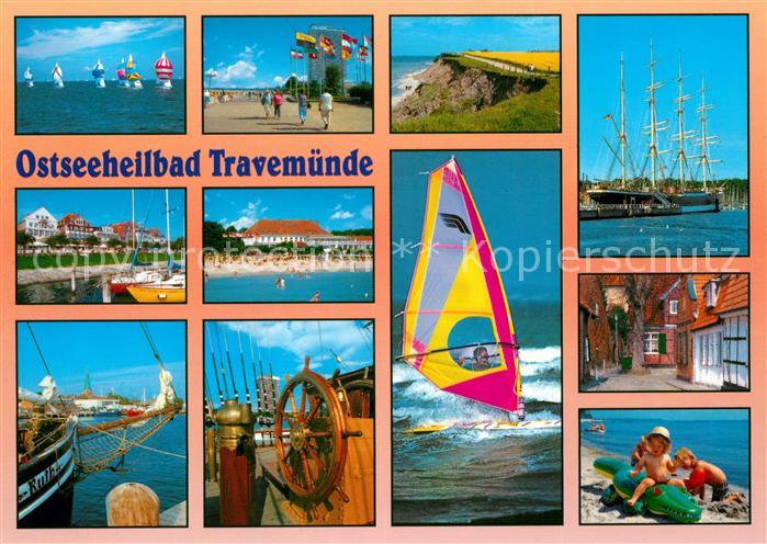 Travemuende Ostseebad Segelregatta Promenade Kueste Segelschiff Surfer Strandpar