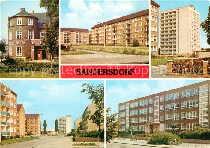 Sandersdorf Sachsen-Anhalt Aug Bebel Schule Ring der Chemiearbeiter Hochhaus Pol