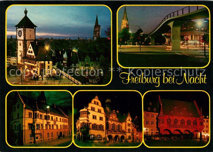 Freiburg Breisgau Schwabentor Fussgaengerbruecke Stadtpark Rathaus Kaufhaus