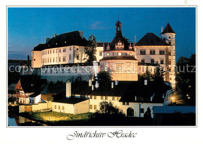 Jindrichuv Hradec Schloss bei Nacht