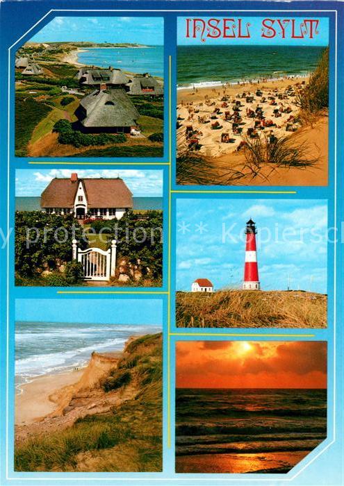 Insel Sylt Strandpartien Inselhaus Leuchtturm Steilkueste