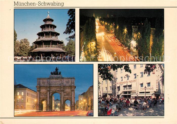 Muenchen Chinesischer Turm Leopoldstrasse Siegestor Cafe Muenchener Freiheit