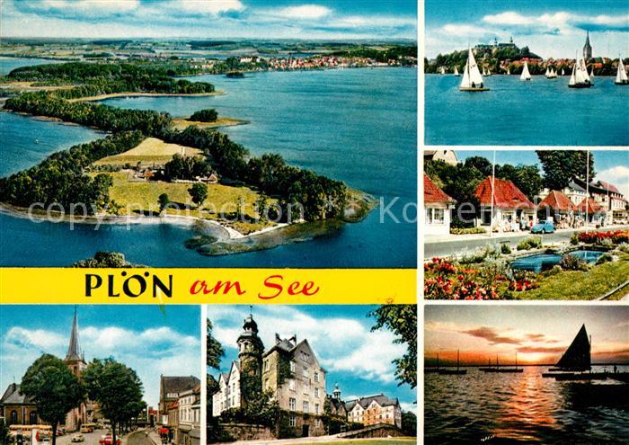 Ploen See Fliegeraufnahme Segelboot