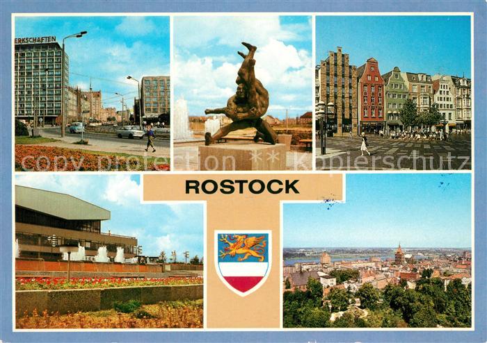 ROSTOCK  CITY Lange Strasse Plastik an der Sport- Kongresshalle Stadtzentrum