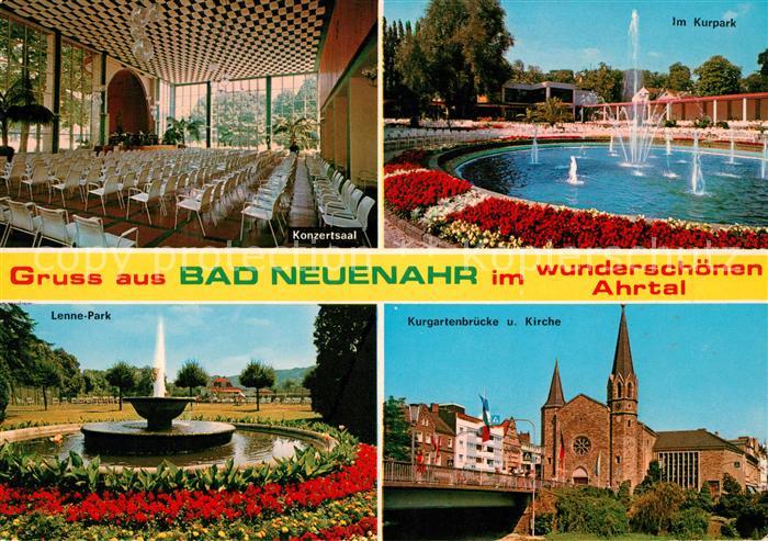 Bad Neuenahr-Ahrweiler Kurgartenbruecke Kirche Lenne-Park