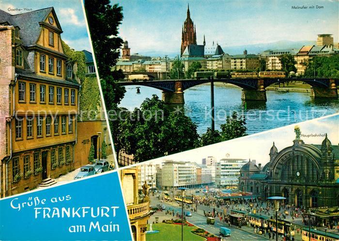 Frankfurt Main Mainufer Dom Hauptbahnhof Goethe-Haus