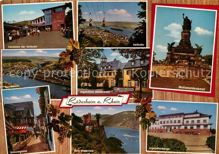 Ruedesheim Rhein Nationaldenkmal Jugendherberge Burg Rheinstein