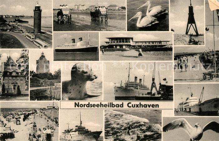 Cuxhaven Nordseebad Leuchttuerme Hafen Strand Seeloewen