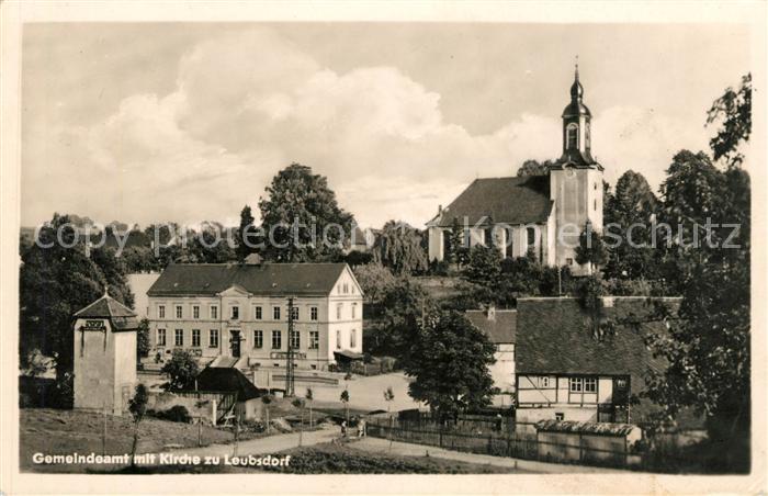 Leubsdorf Sachsen Gemeindeamt mit Kirche