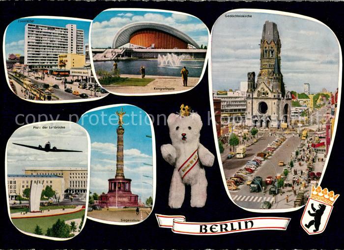 BERLIN CITY Gedaechtniskirche Siegessaeule Flugzeu Kongresshalle