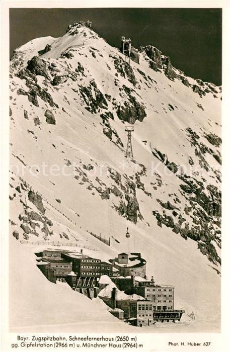Zugspitzbahn mit Schneefernerhaus Gipfelstation Muenchener Haus