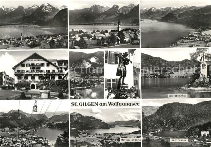 St Gilgen Wolfgangsee Panorama Gasthaus Statue Seilbahn Schafberg Ochsenkreuz Kr